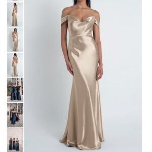 Jenny Yoo Camilla Bridesmaids Dress in Pale Gold